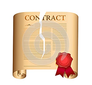 Breaking a contract. illustration design