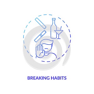 Breaking habits concept icon