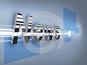 Breaking News 3d metal logo photo
