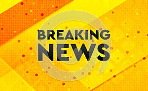 Breaking News abstract digital banner yellow background