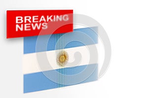 Breaking news, Argentina country`s flag and the inscription news