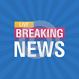 Breaking news broadcast concept design template for news channels or internet tv background. Breaking news live. Vector