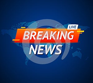 Breaking News Concept Screen TV Card Background. Vector