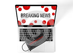 Breaking news Corona virus Notebook protective mask