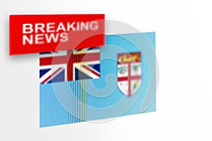 Breaking news, Fiji country`s flag and the inscription news