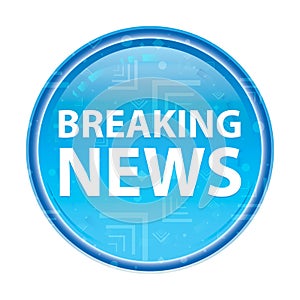 Breaking News floral blue round button