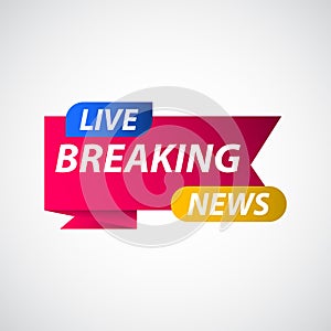 Breaking News Live Label Tag Vector Template Design Illustration