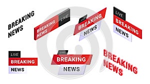 Breaking news logo set