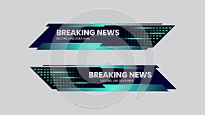 Breaking news lower third vector blue futuristic design template