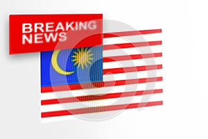 Breaking news, Malaysia country`s flag and the inscription news