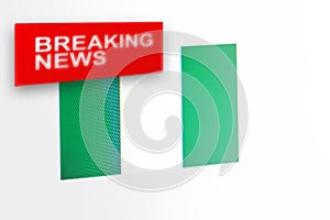 Breaking news, Nigeria country`s flag and the inscription news