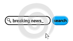 breaking news online search in search bar animation