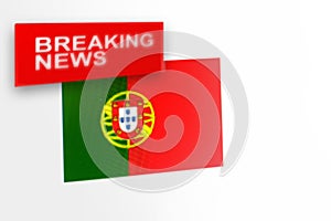 Breaking news, Portugal country`s flag and the inscription news