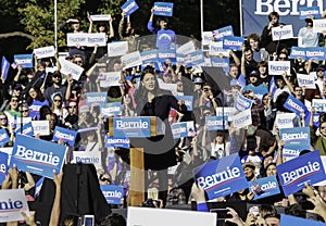 Alexandria Ocasio-Cortez at  Bernie Sanders is Back Rally in Queensbridge Park, Queens, New York