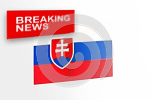 Breaking news, Slovakia country`s flag and the inscription news