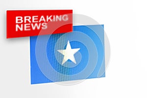 Breaking news, Somali country`s flag and the inscription news