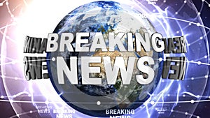 BREAKING NEWS Text Around the World, Computer Graphics photo