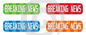 BREAKING NEWS text, on rectangle, zig zag pattern stamp sign.