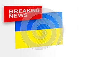 Breaking news, Ukraine country`s flag and the inscription news