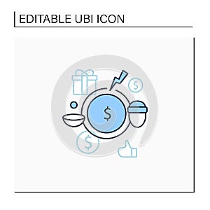 Breaking poverty cycle line icon