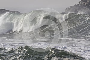 Breaking sea wave closeup