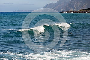 Breaking waves at coast of Madeira Island