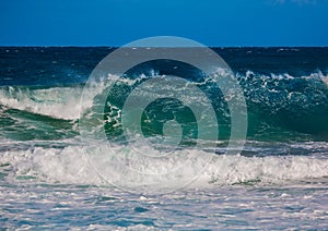 Breaking waves of the Indian Ocean at the Wild Coast of South Af