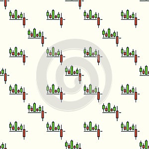 Breakout Candlestick Chart vector Trading colored seamless pattern