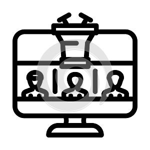 breakout sessions line icon vector illustration