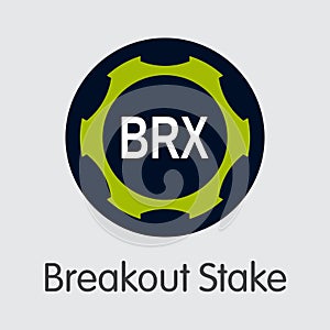 Breakout stake - crypto currency coin symbol.