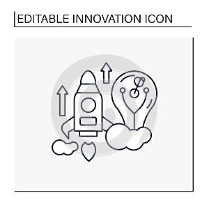 Breakthrough innovation line icon