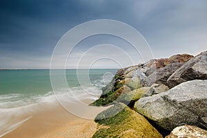 Breakwater in Barcelona Shore