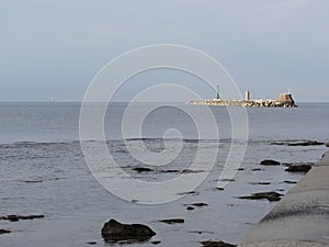 The breakwater Diga della Vegliaia has the aim to protect the southern entrance of the port of Livorno by the prevailing winds photo