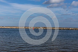 Breakwater at the mouth of the Vistula River in Gorki Zachodnie