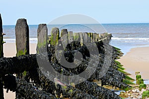 Breakwater, Overstrand, Cromer, Norfolk, UK