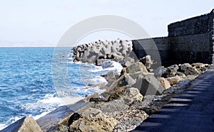 the breakwater, part of the breakwater, port construction