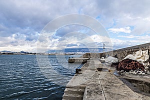 Breakwater of the port of Athens, Greece