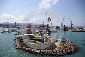 Breakwater in port of Livorno