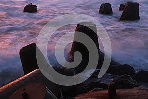 breakwater on slow speed photo