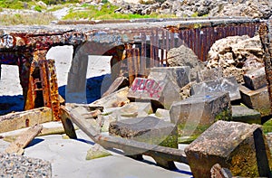 Breakwater Tagged and Rusted: Fremantle, Western Australia