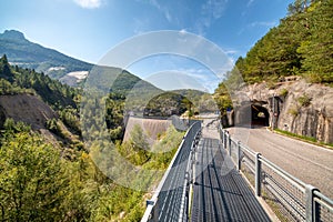 Breakwater of Vajont, Italy. Dolomites Dam photo