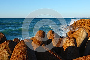 Breakwaters on the Atlantic Ocean