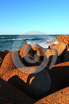 Breakwaters on the Atlantic Ocean