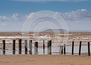 Brean Beach and the Island of Steep Holm, Somerset photo
