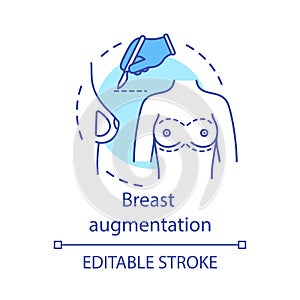 Breast augmentation concept icon photo