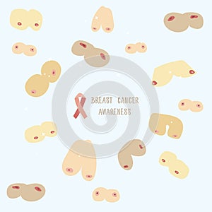 Breast cancer awareness background. Simpe flat vectori llustrat