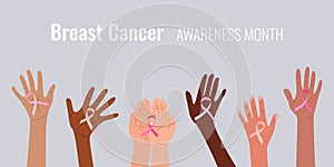 Breast cancer awareness concept. Vector web banner