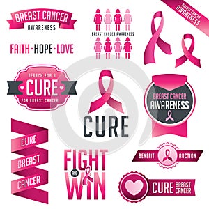 Breast Cancer Awareness Design Elements