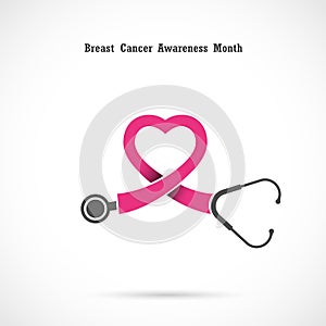 Breast cancer awareness logo design.Breast cancer awareness mont