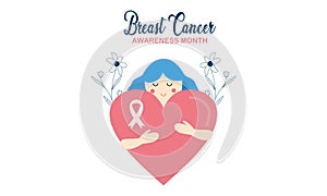 Breast cancer awareness month concept illustration